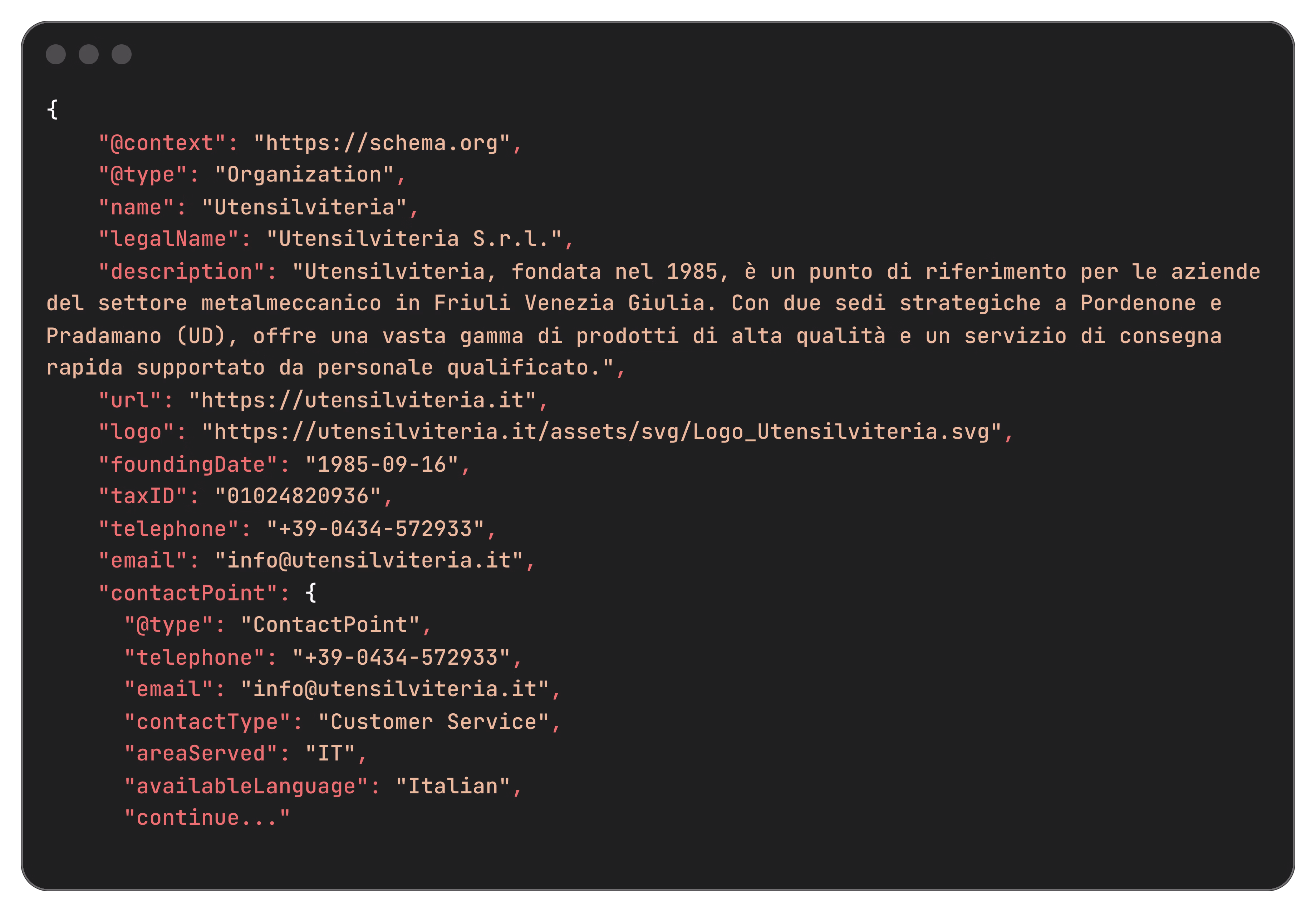Rich Snippets e dati strutturati Utensilviteria